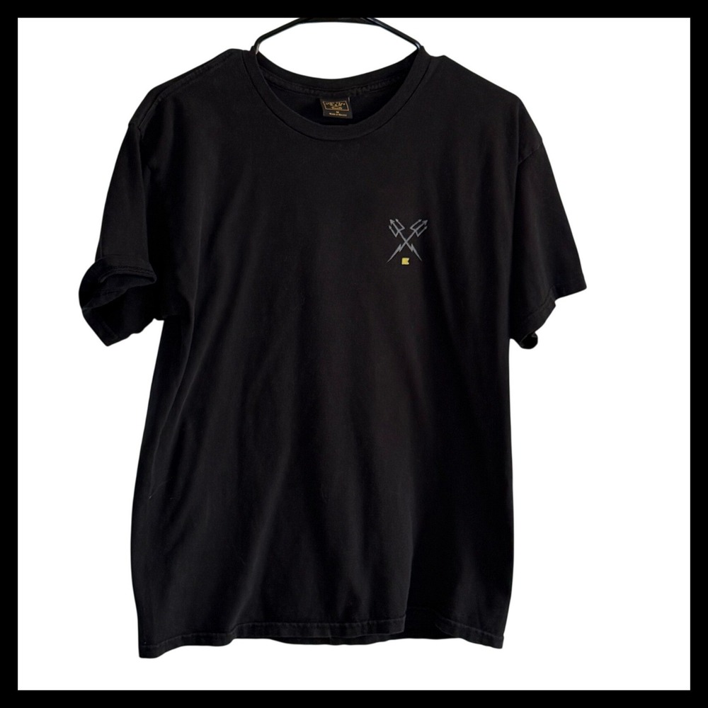 Dark Seas Division Mens Black Graphic T-Shirt Skull Anchor‎ Trident Size M